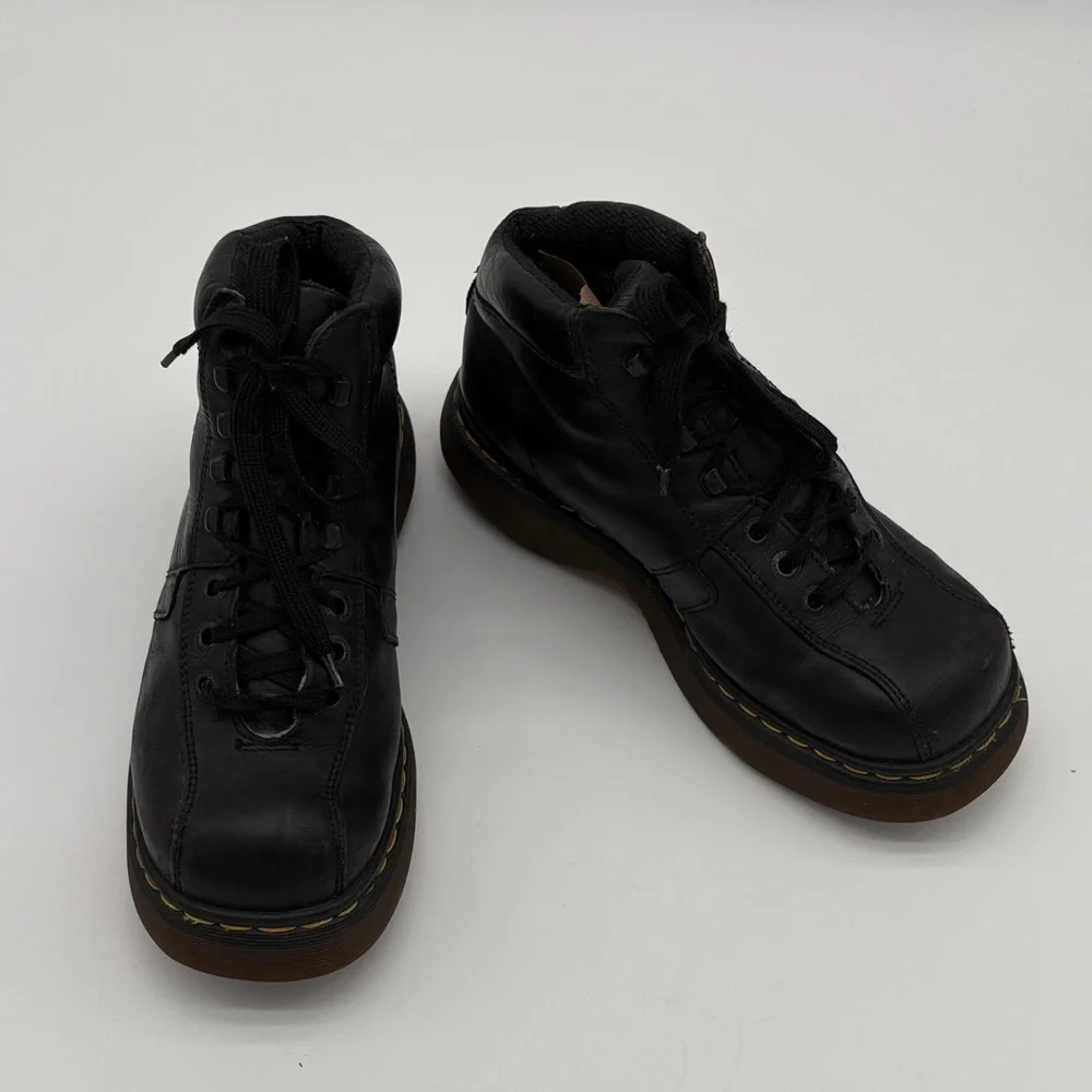 Vintage Y2K Dr. Martens Chunky Black Leather Boots 8346 Men Size 8 BLEMISH